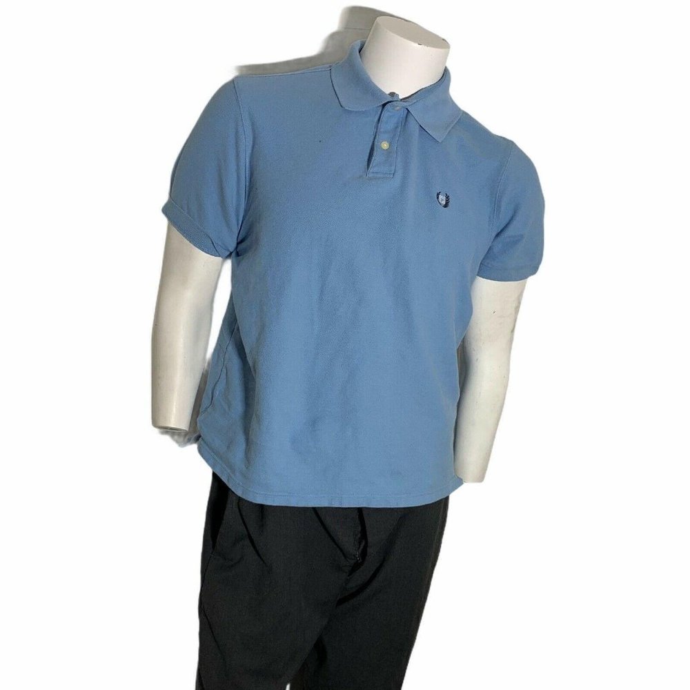 Chaps Mens Medium Polo T Shirt Short Sleeve Aqua
